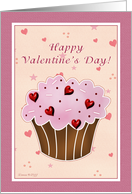 Cupcake Happy Valentines Day card