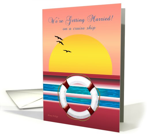 Cruise - Marriage Invite - Formal Wording - Sunset Design card