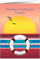 Cruise - Birthday Celebration Invite - Sunset Design card