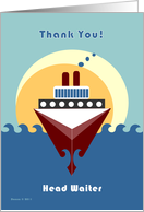 Head Waiter - Thank You - Cruise Gratuity Tip Card