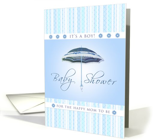 It's a Boy - Baby Shower - Blue Umbrella Invitation card (785978)