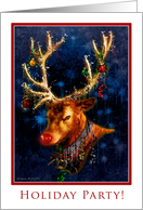 Holiday Party Invitation - Reindeer with Ornament Decorations card