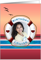 Birthday Cruise Party Sunset View Photo Invitation card