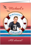 Birthday Cruise Sunset View Personalized Photo Invitation card