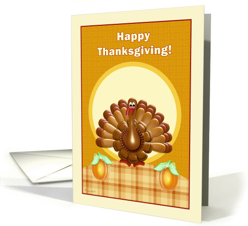 Happy Thanksgiving Turkey and Pumpkins card (966835)
