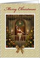 Christmas Nutcracker Ballerina Holiday Ball Room Christmas Trees card