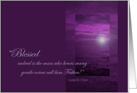 Happy Father’s Day From Children - Blessed the man - Purple sunset - sunrise card