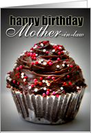 Happy Birthday Mother In Law-Chocolate Cupcake card