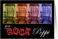 Grandparents Day, You Rock Poppi!-colorful rocking chairs card