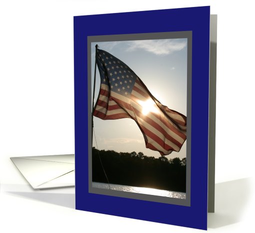 Thank You for Your Service-Flag Flying in the Sun card (665367)