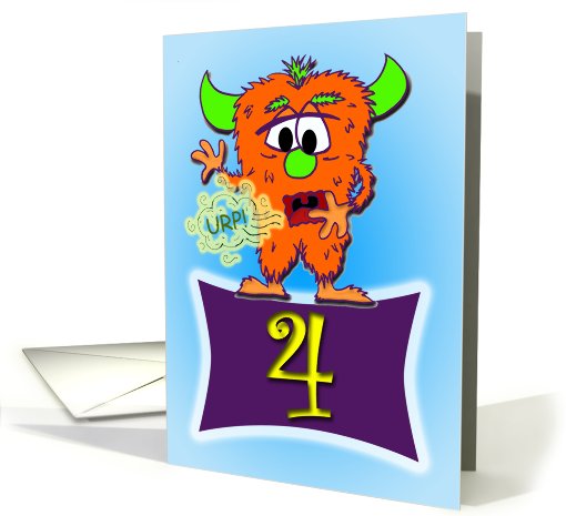 Happy 4th Burp-Day (Birthday)-The Burp Monster card (692571)