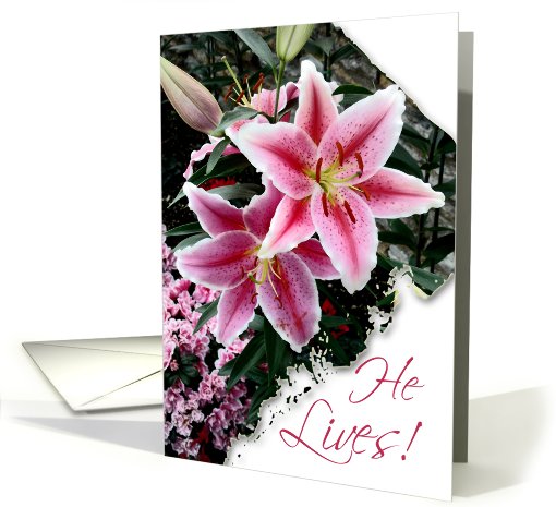 He Lives! Easter Blessings-Pink Lilly card (777095)