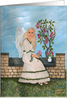 Angel on Garden Seat, blank note card