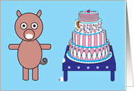 Happy Birthday with pig card