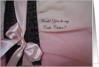 Will you be my Cake Cutter Pink Sash card