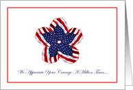 US Flag Flower Military Spouse Appreciation card