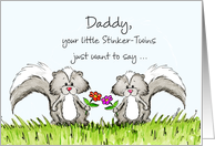 Twins - Father’s Day Awesome Dad of Twins with two Skunks card