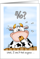 46th Birthday- Humorous Card with surprised cow card