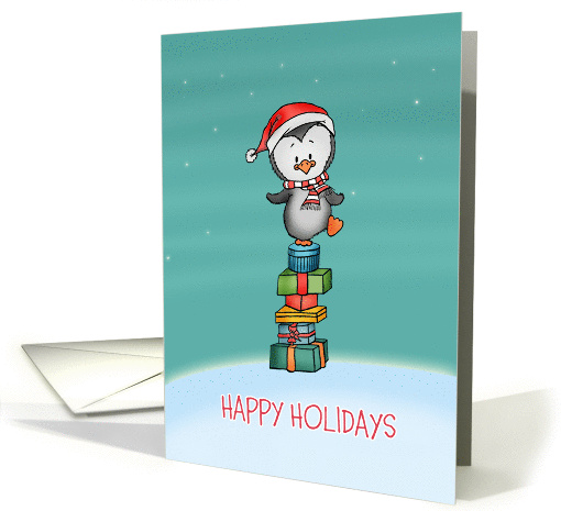Holiday Greetings - General Christmas Card - Penguin Holiday card