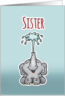 Elephant Birthday Card for Sister card