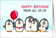 Cute Penguin Birthday Card from All Of Us card