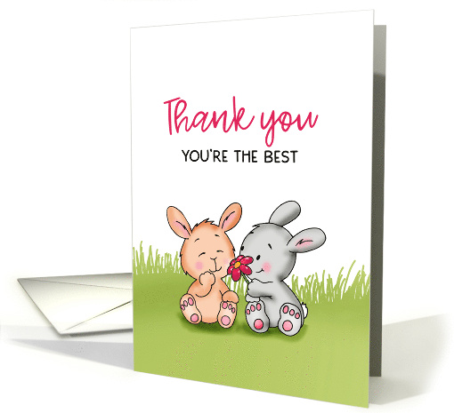 You're the Best Thank You Card with Bunnies card (1726994)