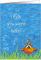 Miss You - Sad Fish card