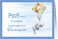 65th birthday surprise party invitation card