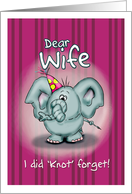 Wife Birthday Elephant - I did knot forget! card