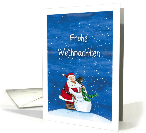 Frohe Weihnachten, Merry Christmas, German, Hugging Santa... (846647)