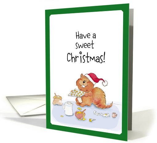 Sweet Christmas, baking squirrel. card (846769)