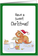 Sweet Christmas, baking squirrel. card