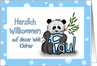 Ssse Karte zur Geburt Paul Karte mit Pandabr - German card