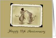 Happy 19th Anniversary - Kissing Mice card