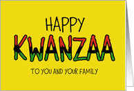 Kwanzaa to you and...