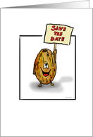 Save the Date Cartoon - Humorous Protesting Date with a Sign card