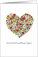 Blumen-Herz mit deutschem Text zur Hochzeit card