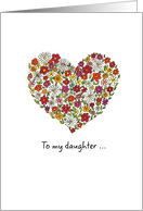 Daughter - Mother’s Day, Colorful Flowers in a Heart card