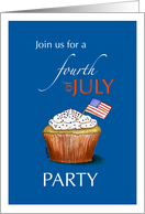 4th of July - Cupcake with US Flag Invitation card