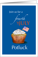 4th of July - Cupcake with US Flag Invitation card