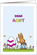 Happy Easter Aunt - Cute Bunny with Egg card