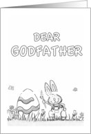 Happy Easter Godfather - coloring - Cute Bunny with Egg card