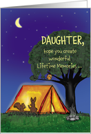 Summer Camp - Daughter - Humorous - Flashlights in Tent card