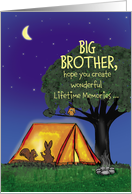 Summer Camp - Big Brother - Humorous - Flashlights in Tent card