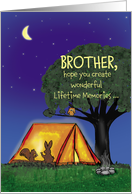 Summer Camp - Brother - Humorous - Flashlights in Tent card