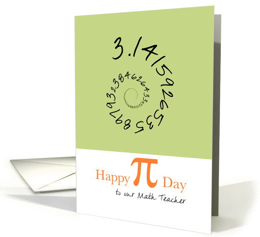 Happy Pi Day to a Math Teacher, 3.14 card (910535)