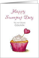 Sweetest Day - Cousin - Cupcake with Heart card