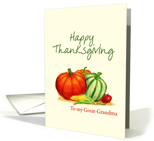 Happy Thanksgiving to my Great-Grandma card (913046)