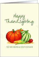 Happy Thanksgiving to my Mom and Step Father, Pumpkins, Corn, Apple card