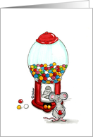 Sorry! Cute Mouse with gumball Machine card